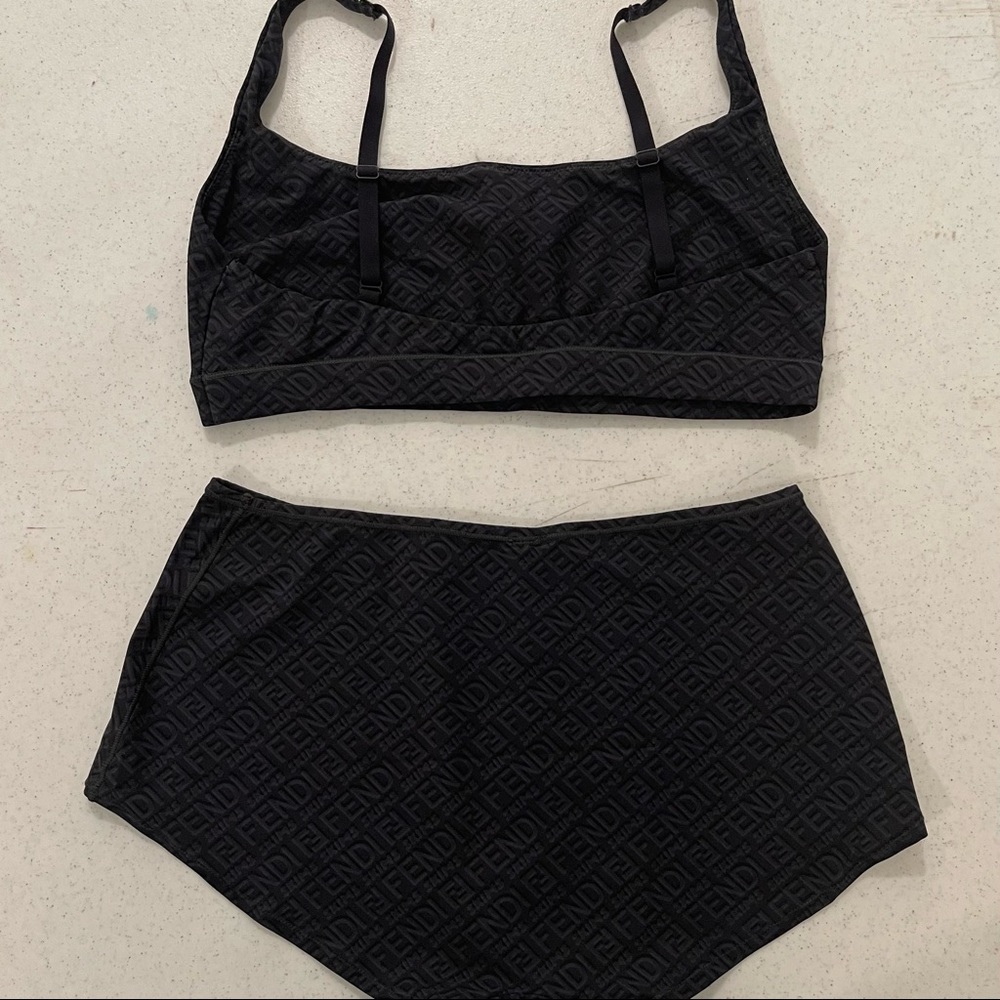Fendi X Skims Bra Top + Boy Shorts Set Size Medium Gem